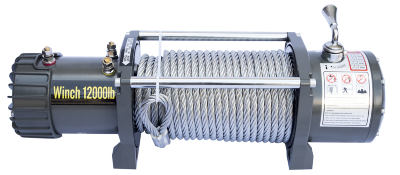 Лебедка Electric Winch 12000 (влагозащищенная) 12В со стальным тросом