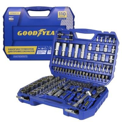 Набор инструментов Goodyear в чемодане, 110 предметов (1/2”+1/4”) 