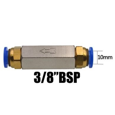 Пневматический обратный клапан BSP 3/8 дюйма, под трубку 10мм
