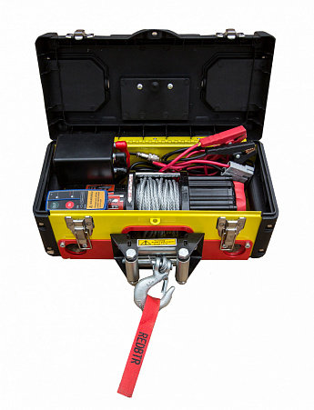 Лебедка переносная в ящике redBTR 3500 lbs (1587кг), стальной трос